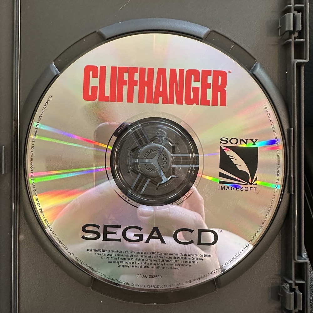 Cliffhanger (Sega CD, 1993) Disc Only Great Condition